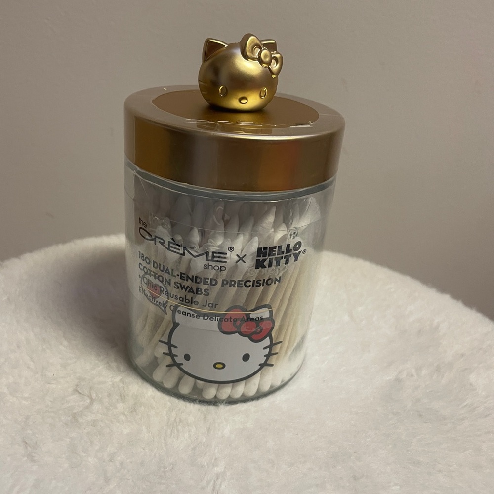Hello Kitty Cotton Swab Jar. *New*